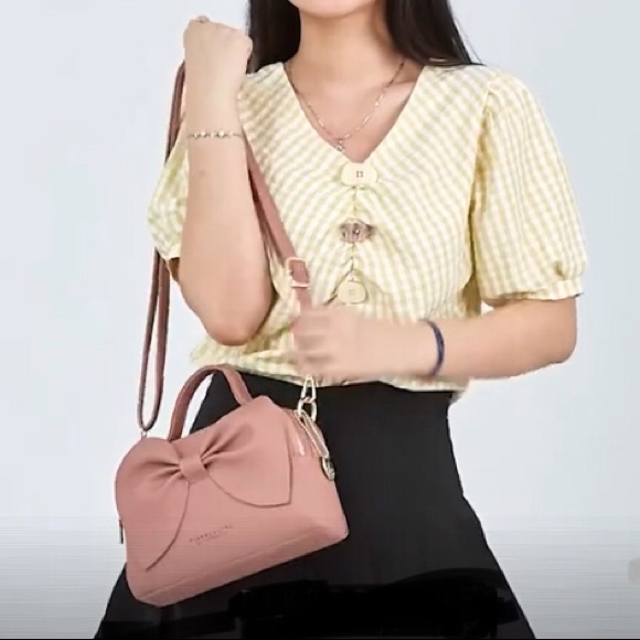 Black Big Bow Small Crossbody Shoulder Bag Handbag - Picture 10 of 11